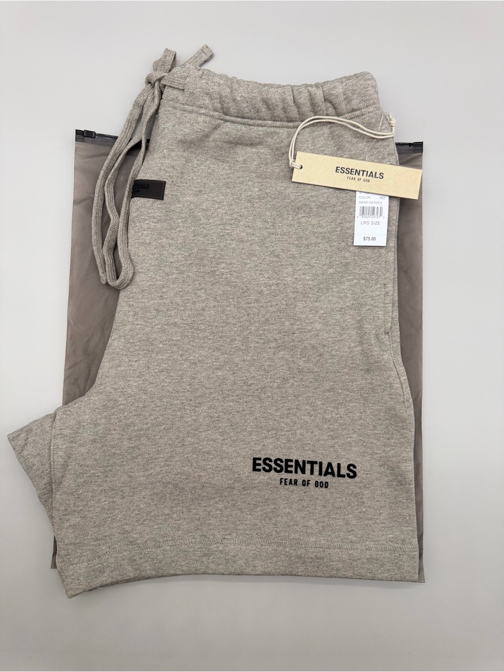 Fear of God ESSENTIALS Men’s Sweatpants — Light Grey Taupe / Dark Oatmeal